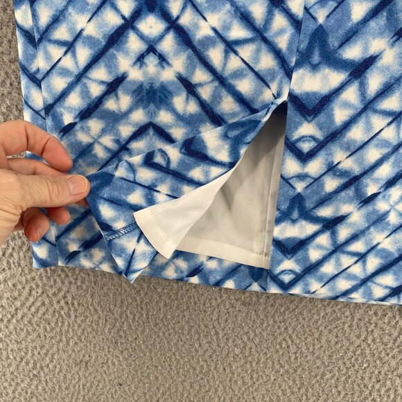 Banana Republic Skirt Womens 2 Blue Tie Dye Chevron Mini Stretch Twill Pencil - Picture 5 of 10